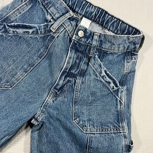 Vtg Arizona Carpenter Jeans‎ High Waist Elastic Waist Wide Leg Blue Size 6 24x33